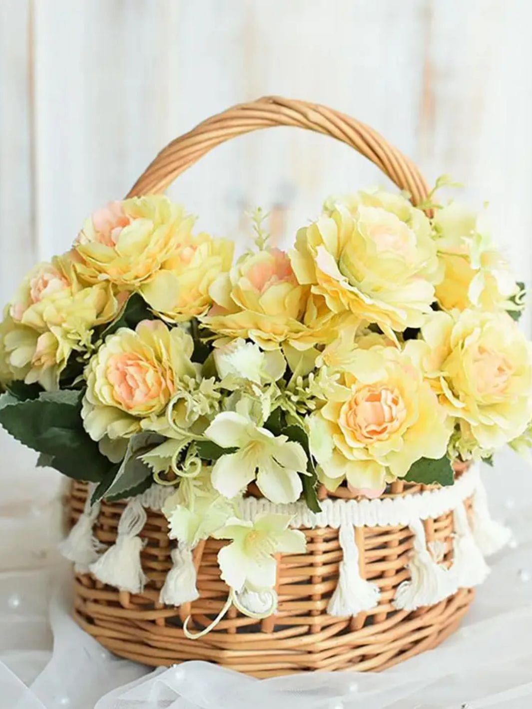 Petit panier en osier pour mariage 15x8 cm