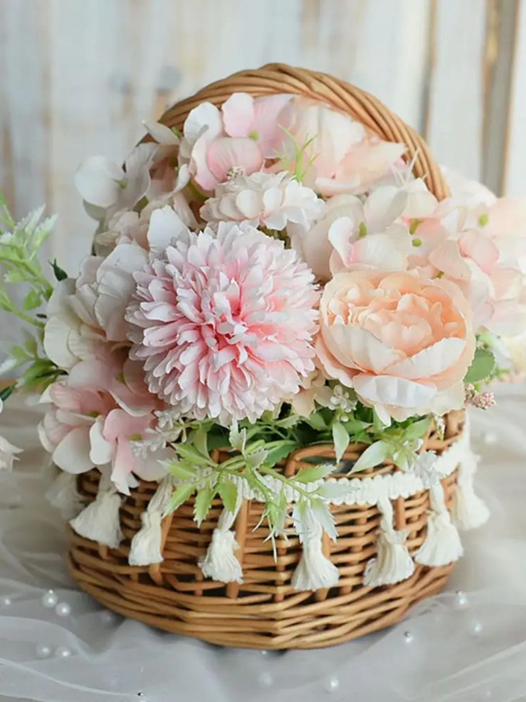 Petit panier en osier pour mariage 15x8 cm