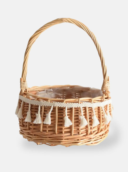 Petit panier en osier pour mariage 15x8 cm